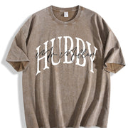 Personalized Hubby Vintage Washed T-Shirt in Brown