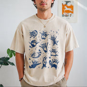 Space Racoons Raccoon Vintage Washed T-Shirt in Beige