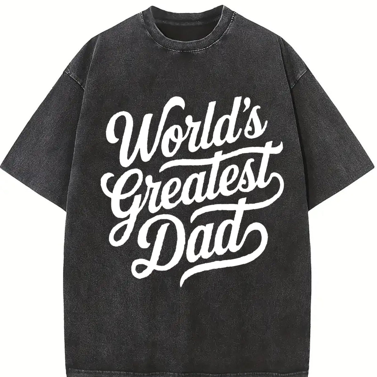 World's Greatest Dad Vintage Washed T-Shirt in Black