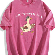 Outnumbered by Boys Vintage Washed T-Shirt in Red