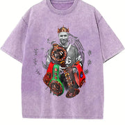 Alvarez The Undisputed King Mexico Goat Of Boxing Style vintage washed oversized T-shirt in Purple