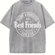 Daddy Daughter Dad Life Vintage Washed T-Shirt in Gray
