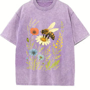A Stylish Made from Pure Vintage Washed T-Shirt in Purple