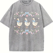 1980s Blue Ribbon Goose Vintage Washed T-Shirt in Gray