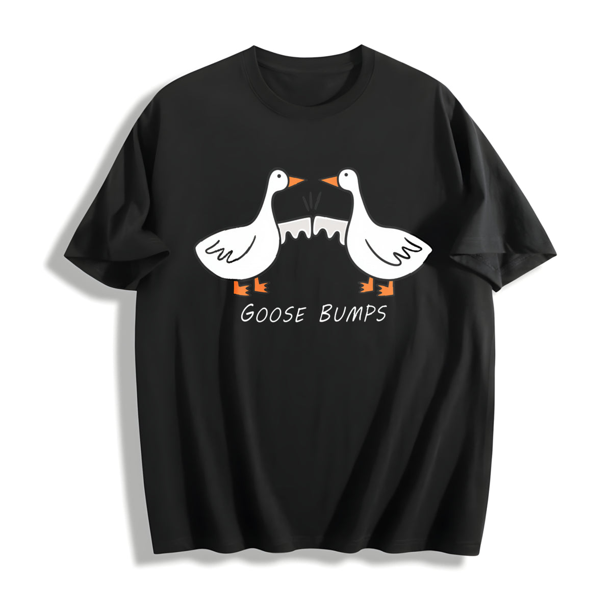 Goose Bumps Silly Goose Cotton T-Shirt in Black