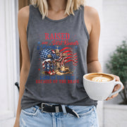 Raised on Dirt Road and Freedom Png Women's Color Cotton Tank Top in Gray