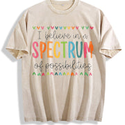 I Believe in a Spectrum of Possibilities Vintage Washed T-Shirt in Beige