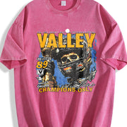 Valley Champions Only Racing Skull Tank Vintage Washed T-Shirt in Red