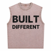 Be Different Vintage Washed Tank Top in Brown