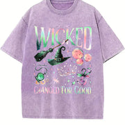Wicked Wizard Movie Fan Vintage Washed T-Shirt in Purple