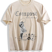 Compost Your Enemies Vintage Washed T-Shirt in Beige