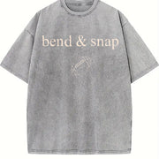Bend and Snap Football Mom Vintage Washed T-Shirt in Gray