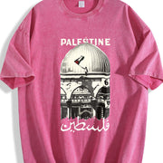Palestine Freedom Heavy with Hope & Solidarity Retro Vintage Washed T-Shirt in Red