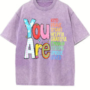 You Are Kind Back to School Vintage Washed T-Shirt in Purple