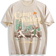 Camp Walden Fencing Club Vintage Washed T-Shirt in Beige