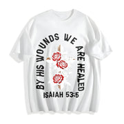 Saved by Grace Christian Cotton T-Shirt in White