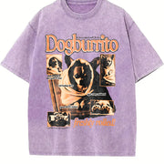 Dog Meme 90s Wrapped Pup Vintage Washed T-Shirt in Purple