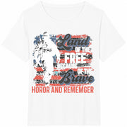 Land of the Free Because of the Brave America Cotton T-Shirt in White