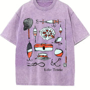 Fishing Lures Trade Vintage Washed T-Shirt in Purple