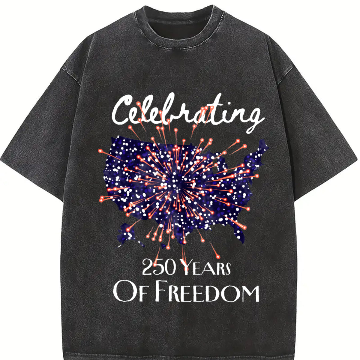 Celebrating 250 Years of Freedom Vintage Washed T-Shirt in Black