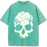 Melting Skull vintage washed oversized T-shirt in Blue