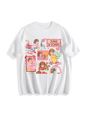 Junie B Jones Valentine Doodle Cotton T-Shirt in White