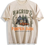 Hagrid's Pumpkin Patch Vintage Washed T-Shirt in Beige