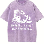 Mother I Am but Skin and Bones Cat Vintage Washed T-Shirt in Purple
