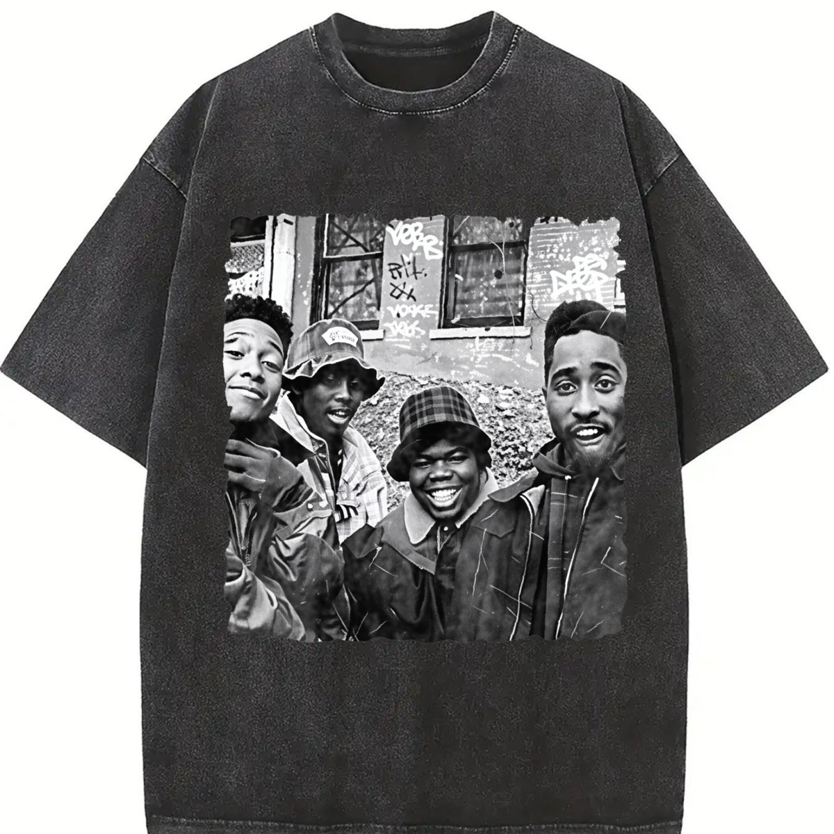 Juice 90old-JUICE 90 338288 Collection Black PR vintage washed oversized T-shirt in Black