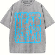 Not Right in the Head Humor Retro Wavy Lettering Sarcasm Vintage Washed T-Shirt in Gray