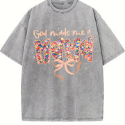 Relaxed Short-sleeved Round-neck Vintage Washed T-Shirt in Gray