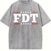F*ck Trump Anti-Trump Anti Maga vintage washed oversized T-shirt in Gray