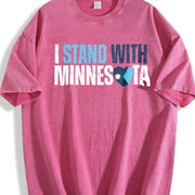 I Stand with Minnesota Vintage Washed T-Shirt in Red