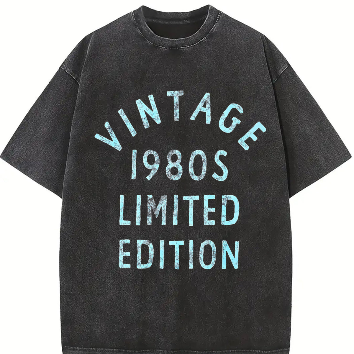 1980s 1980 Theme Classic for Guys Classic Novelty for Guys Vintage Washed T-Shirt in Black