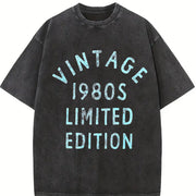 1980s 1980 Theme Classic for Guys Classic Novelty for Guys Vintage Washed T-Shirt in Black