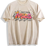 Zodiac Sign Horoscope Month Signs Celestial Star Sign vintage washed oversized T-shirt in Beige