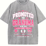 Promoted to Grandma Vintage Washed T-Shirt in Gray