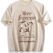More Espresso Coffee Club vintage washed oversized T-shirt in Beige