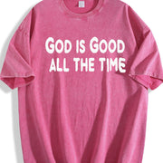 God's Kind Batik Retro Brand Vintage Washed T-Shirt in Red