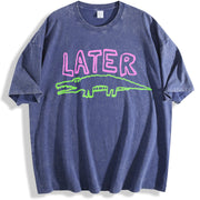 Later Gator Alligator vintage washed oversized T-shirt in Blue