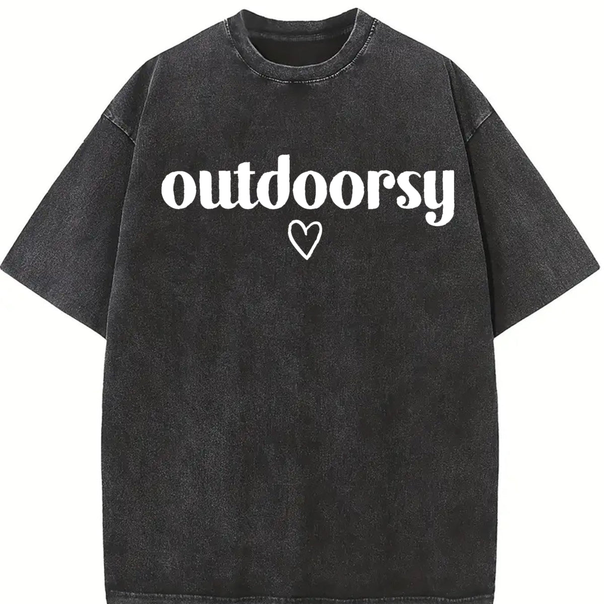Outdoorsy Adventure Vintage Washed T-Shirt in Black