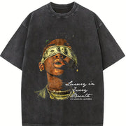 Luxury in Every Breath Vintage Washed T-Shirt in Black