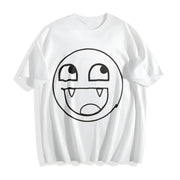 Epic Face Vampire Y2K Goth Emo Scene Tapout Affliction Cotton T-Shirt in White