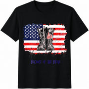 Home of the Free Because of the Brave Cotton T-Shirt in Black