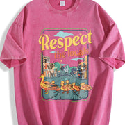 Momma Ducks and Babies Respect the Locals Vintage Washed T-Shirt in Red
