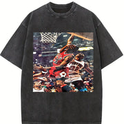 MJ Hard Foul 80's 90's Dunk Bad Boy Detroit vintage washed oversized T-shirt in Black