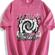 Pleasure Heart Graphic Vintage Washed T-Shirt in Red