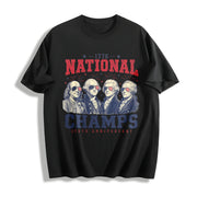 1776 National Champs Cotton T-Shirt in Black