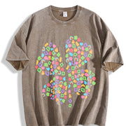 Lucky Charms Four-Leaf Clover vintage washed oversized T-shirt in Brown