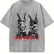 Doberman Represent Tank Vintage Washed T-Shirt in Gray